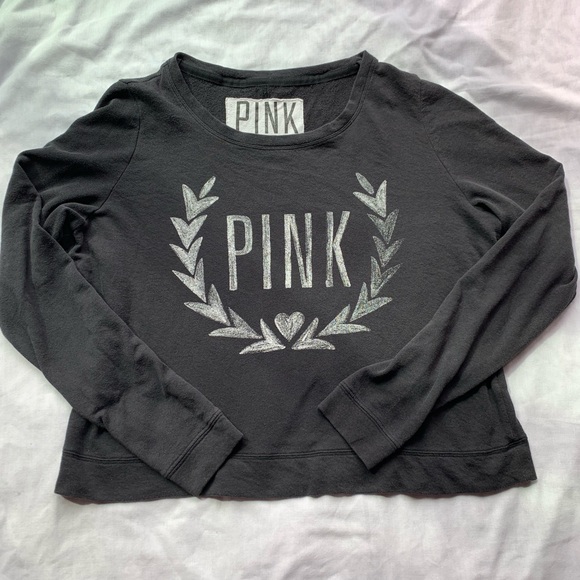 PINK Victoria's Secret Sweaters - 💕3/$25💕 PINK Grey Long Sleeve Sweater Size Large